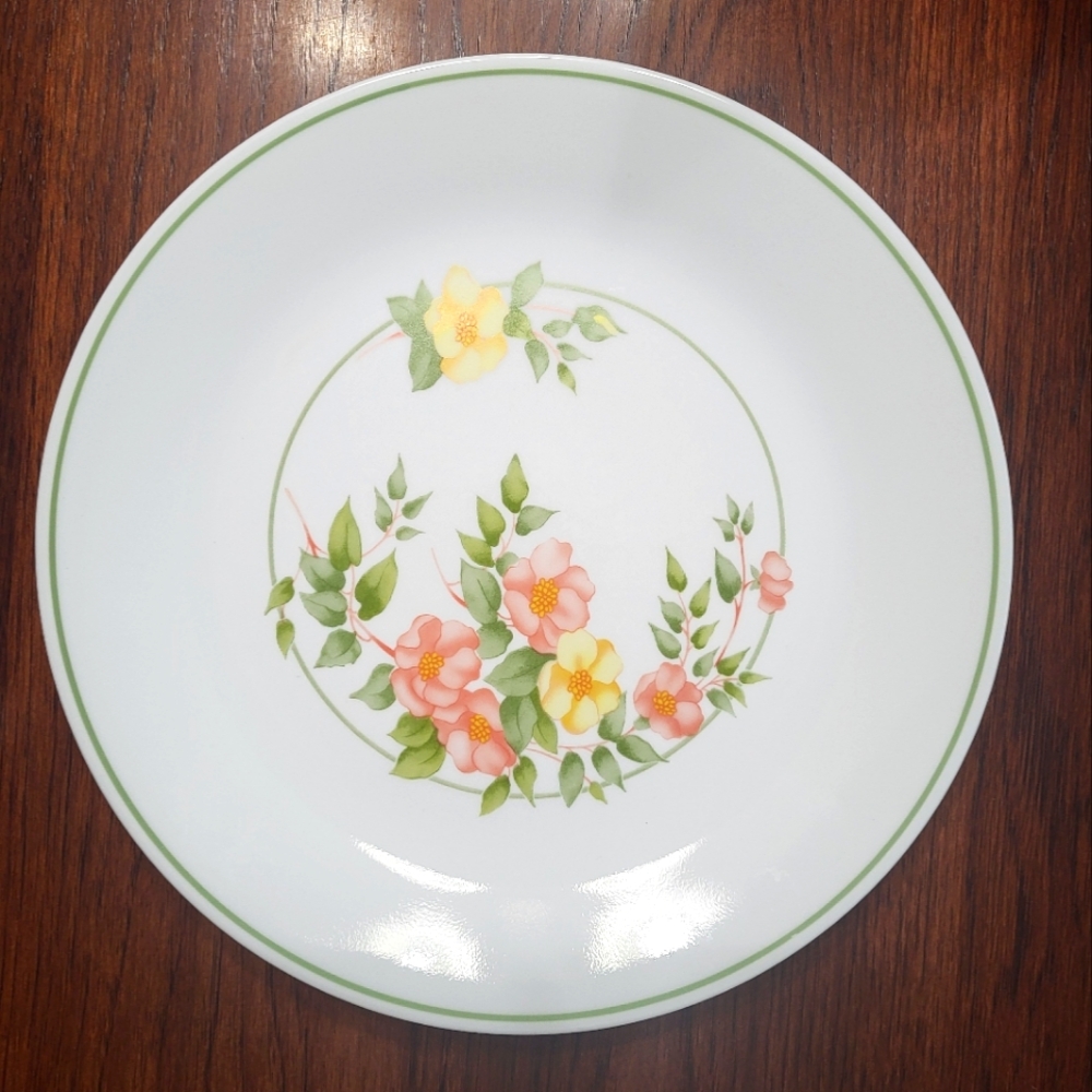 Vintage Corelle Corning Windsor Rose 10.25 Inch Floral Dinner Plate Set Of 4 USA